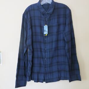 LIVERGY *NWT* Flannel Shirt Size XL Men's Plaid Casual Winter Blue/Black Fall